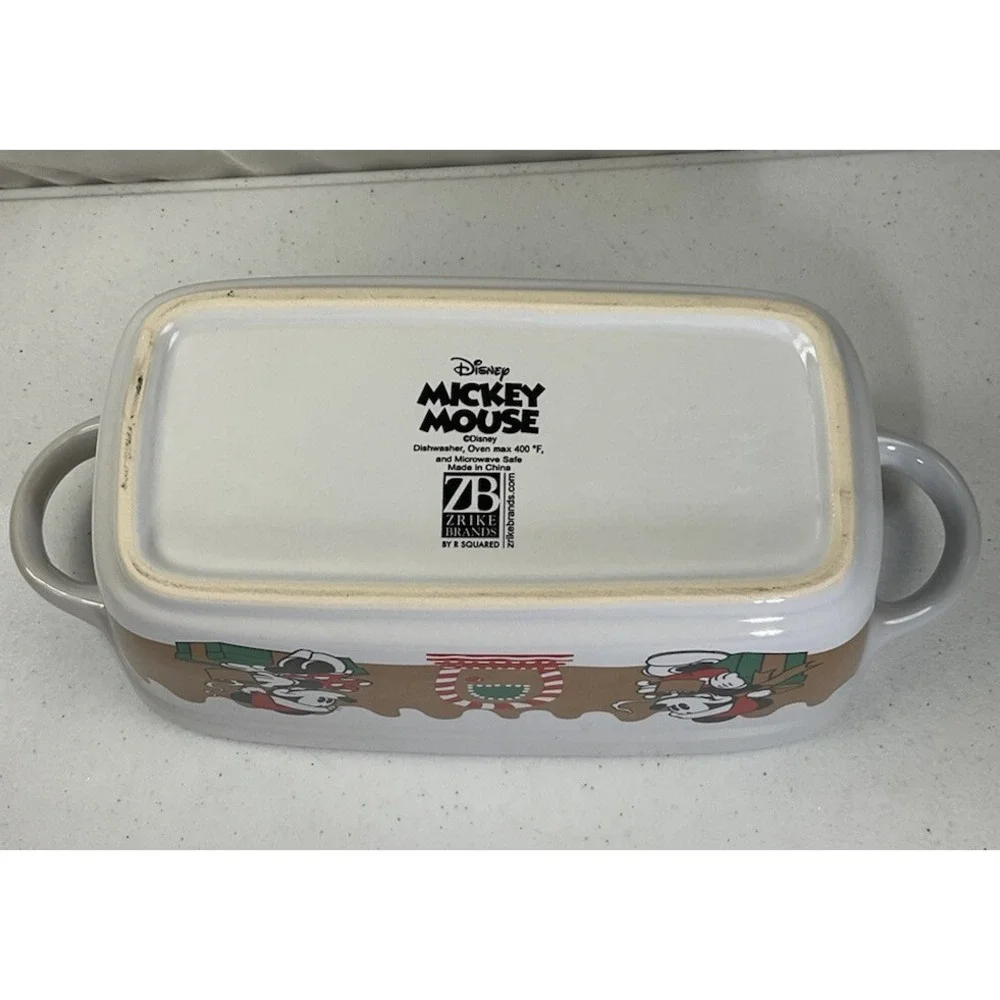 Disney Mickey & Minnie Gingerbread Christmas Loaf Bread Pan 11.5 X 5 X 4